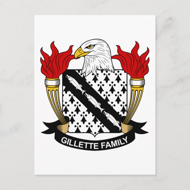 Gillette Family Crest Postcard (Front)