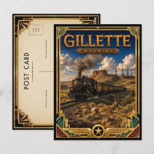 Gillette Wyoming Vintage Art Deco Golden Age Postcard