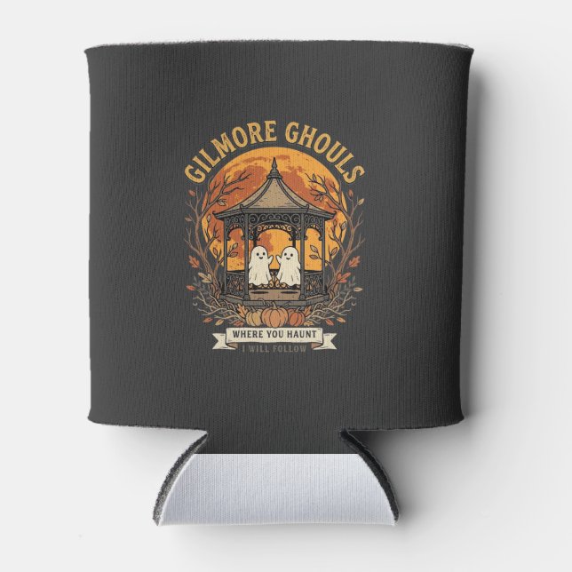 Gilmore Ghouls Halloween Ghost Gazebo Design_1 Can Cooler (Front)