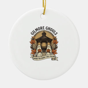 Gilmore Ghouls Vintage Halloween Ghost Ceramic Tree Decoration