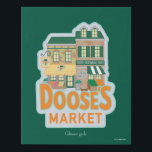 Gilmore Girls | Doose's Market Faux Canvas Print<br><div class="desc">Take a stroll down memory lane with this fun and colourful illustration of Doose's Market, the local grocery store where many Stars Hollow antics unfold. Featuring the quaint exterior with vibrant fruits, vegetables, and the iconic store sign, this design is perfect for fans who appreciate the quirky charm of Taylor...</div>