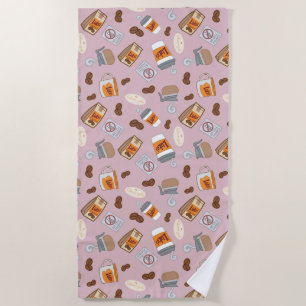Gilmore Girls Luke's Diner Coffee Pattern Beach Towel