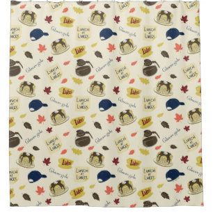 Gilmore Girls Lunch at Luke’s Pattern Shower Curtain