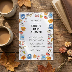Gilmore Girls Watercolor Icons Baby Shower Invitation