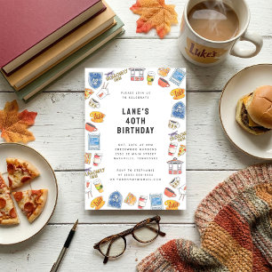 Gilmore Girls Watercolor Icons Birthday Invitation