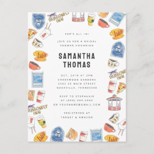 Gilmore Girls Watercolor Icons Bridal Shower Postcard