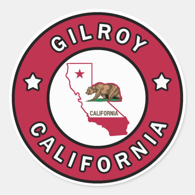Gilroy California Classic Round Sticker (Front)