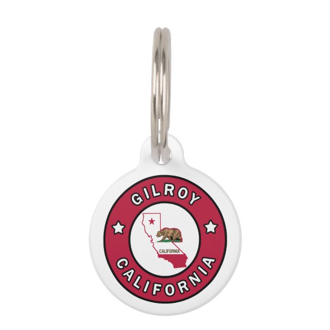 Gilroy California Pet Tag (Front)