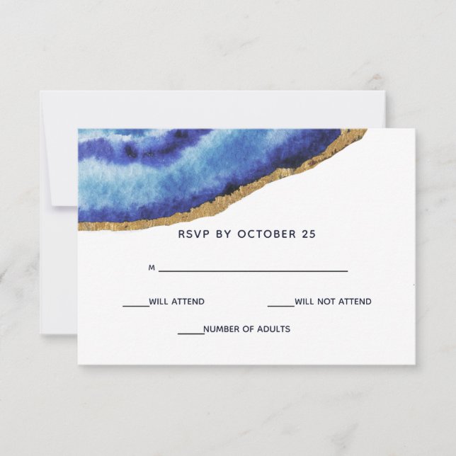 Gilt Agate Wedding Invitations rsvp (Front)