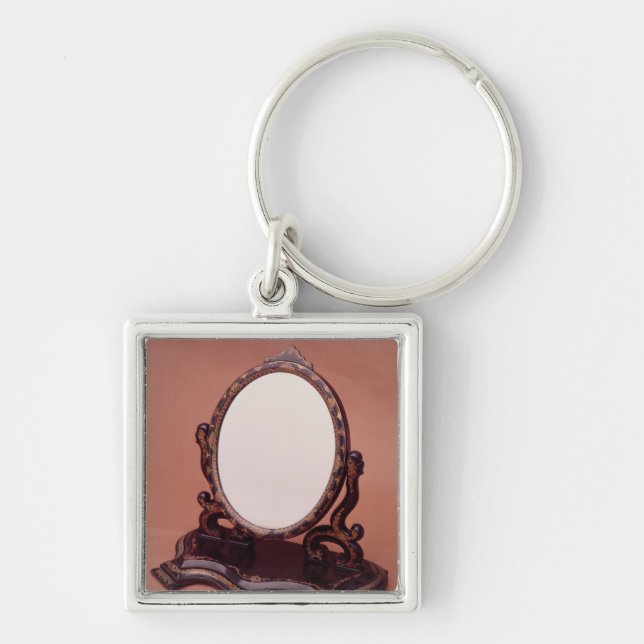 Gilt-painted papier-mache mirror, c.1890 key ring (Front)