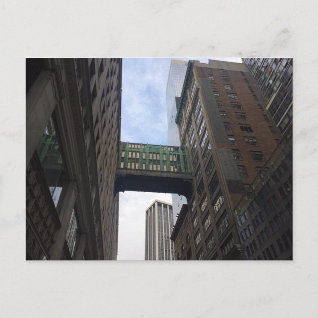 Gimbels Sky Bridge Midtown Manhattan NYC Postcard (Front)
