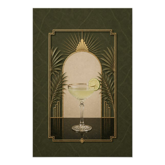 Gimlet Art Deco Poster | Bar Art (Front)