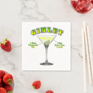 Gimlet Martini Cocktail Recipe Art Napkin