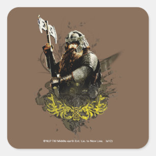 GIMLI™ With Axe Vector Collage Square Sticker