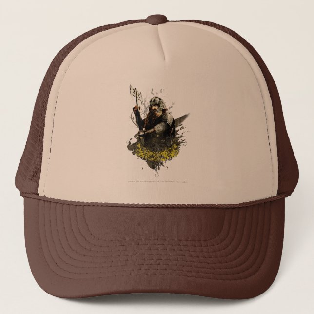 Gimli With Axe Vector Collage Trucker Hat (Front)