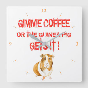 Gimme Coffee! Square Wall Clock