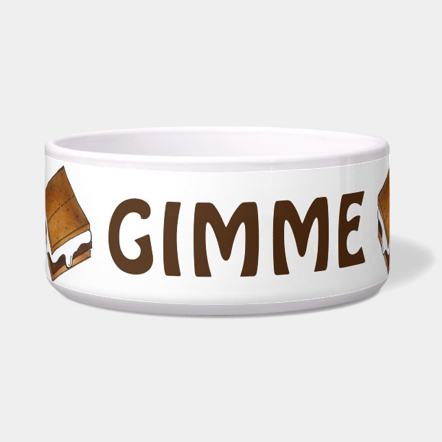 GIMME S'MORE Marshmallow S'mores Treats Pet Bowl (Left)