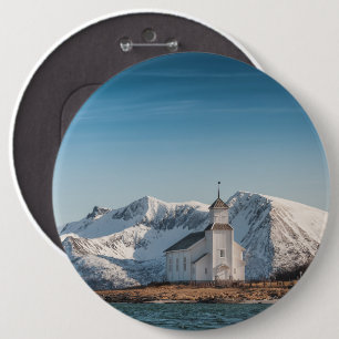 Gimsoy Church Lofoten Norway 6 Cm Round Badge