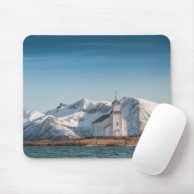 Gimsoy Church Lofoten Norway Mouse Pad (With Mouse)