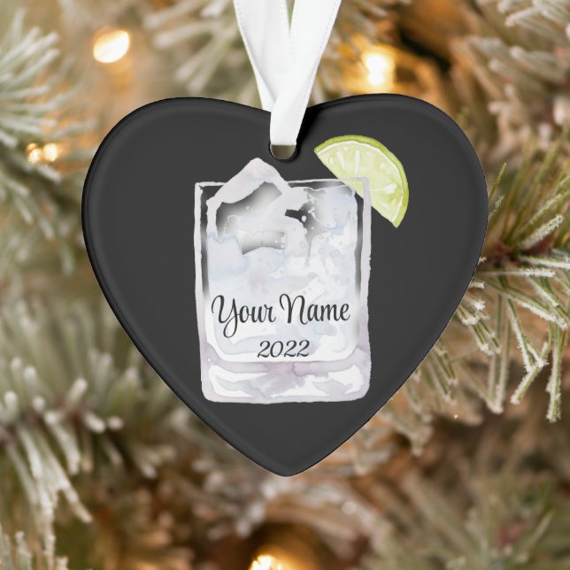 Gin and Tonic Cocktail Personalised Ornament (Tree)
