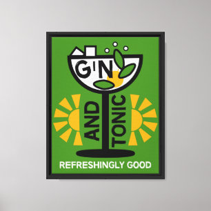 Gin And Tonic Drinkers Art Canvas Print