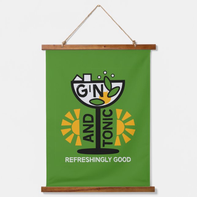 Gin And Tonic Drinkers Art Hanging Tapestry (Front)