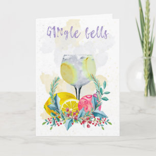 Gin And Tonic. Gingle Bells play on words. Card