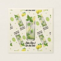 Gin And Tonic, Standard Cocktail Paper Napkins