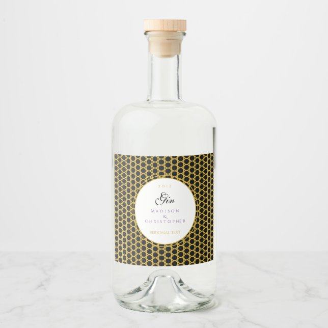 Gin Dotted bottle Liquor Bottle Label (Front)