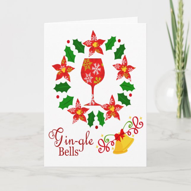 Gin-gle Bells Christmas Card (Front)
