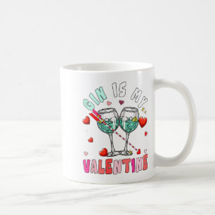 Gin Is My Valentine Hearts Matching Drinker Family Coffee Mug