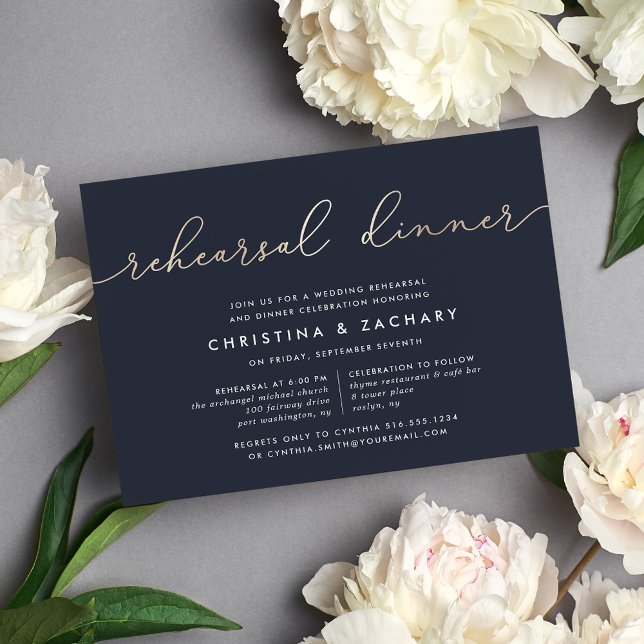 Gin Lane | Modern Faux Gold Rehearsal Dinner Invitation (Creator Uploaded)