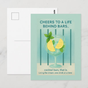 Gin Lover Card   Cheers Cocktail Humorous