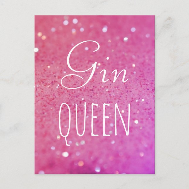 Gin Queen Pink Bokeh Postcard (Front)