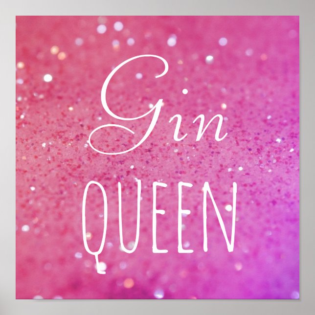 Gin Queen Pink Bokeh Poster (Front)