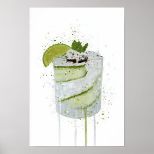 Gin & Tonic 'Cucumber and Lime'  Poster