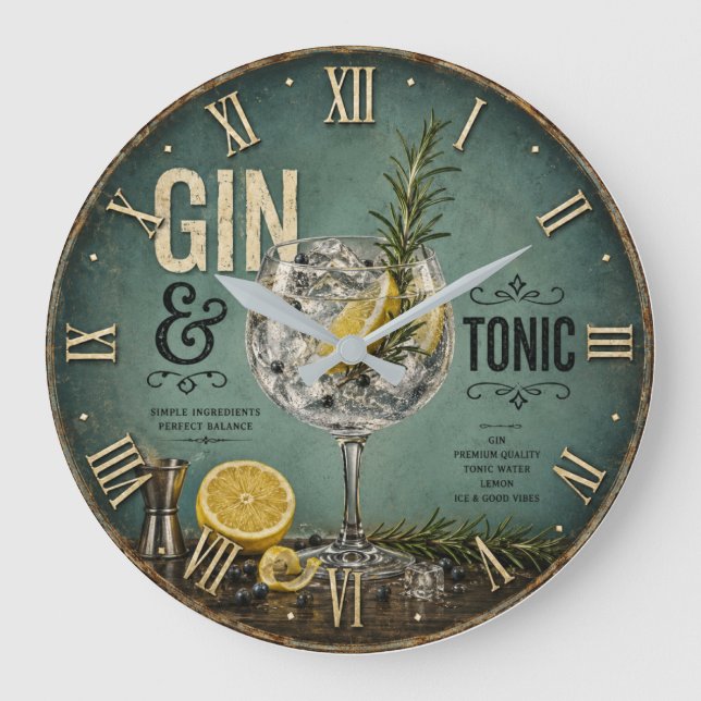 Gin & Tonic Large Clock (Front)