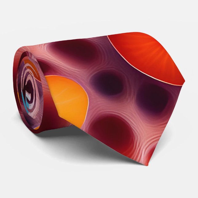 Gin Tonic Soda Watercolor Pattern Tie (Rolled)