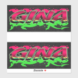 Gina Vorname Name Graffiti Aufkleber Sticker