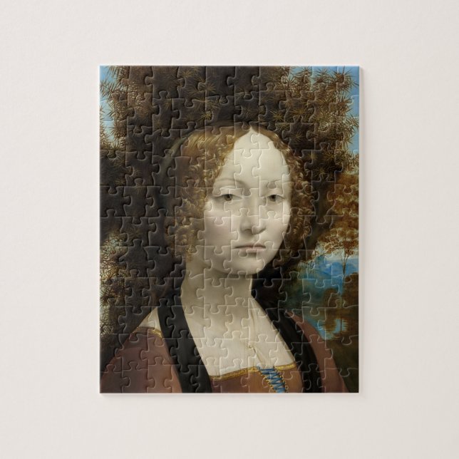 Ginevra de' Benci by Leonardo Da Vinci Jigsaw Puzzle (Vertical)