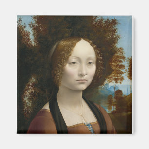 Ginevra de Benci by Leonardo da Vinci Magnet