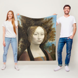 Ginevra de' Benci Leonardo da Vinci  Fleece Blanket