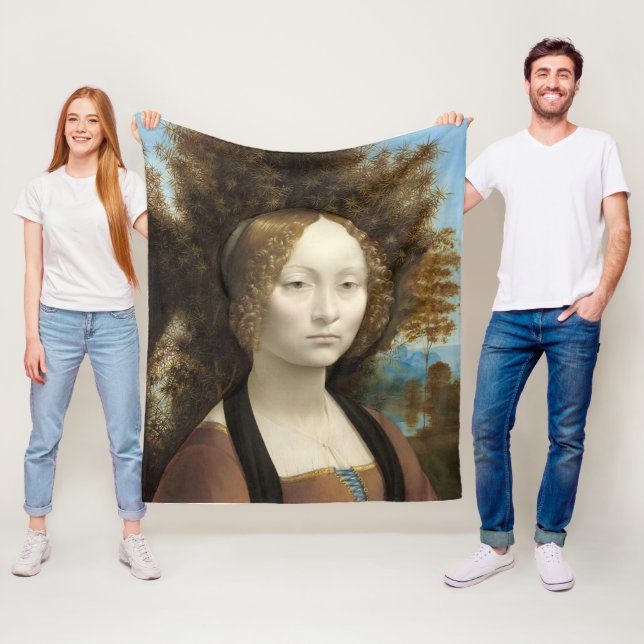 Ginevra de' Benci Leonardo da Vinci  Fleece Blanket (In Situ)