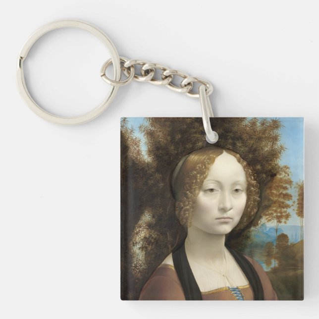 Ginevra de' Benci Leonardo da Vinci   Key Ring (Front)