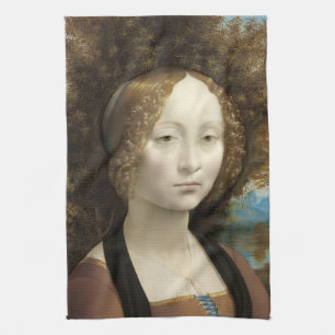 Ginevra de' Benci Leonardo da Vinci    Tea Towel