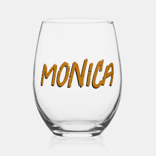 Ginger 3D Funny Modern Name  Stemless Wine Glass