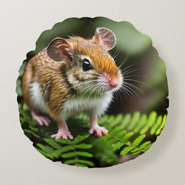 Ginger Australian Hopping Mouse, Round Cushion (Front)