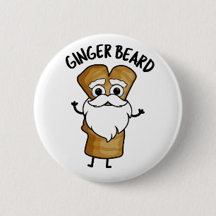 Ginger Beard Funny Gingerbread Food Pun  6 Cm Round Badge