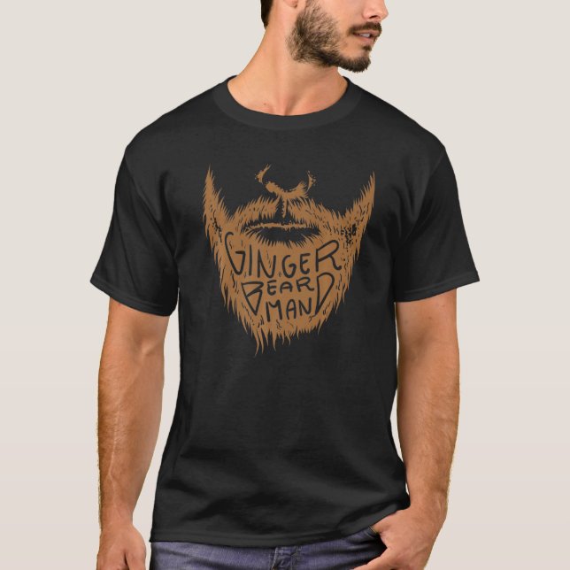 Ginger Beard Man  Cute Mysterious Red Beard T-Shirt (Front)