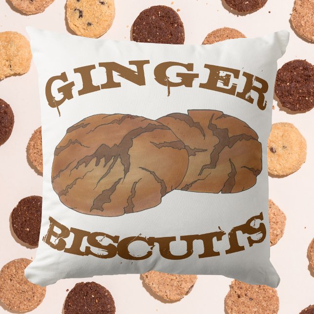 Ginger Biscuits Gingersnap Ginger Nut Cookies Cushion (Ginger biscuits pillow)
